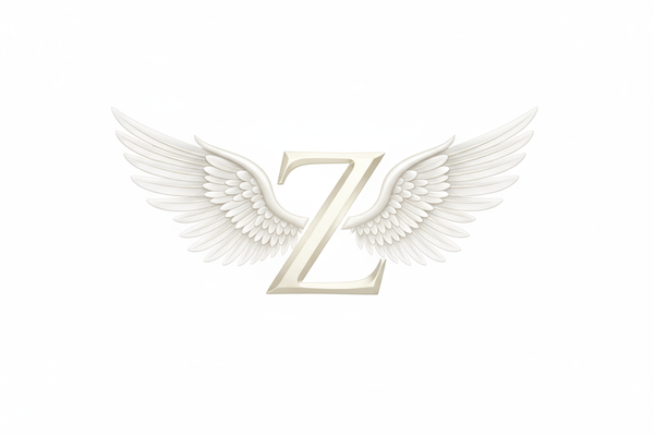 Z with angel wings elegant 